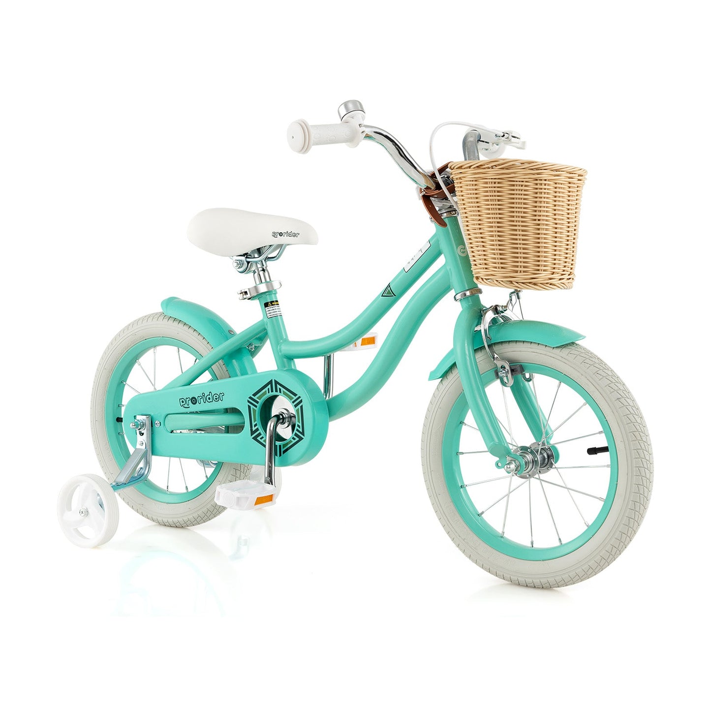 14-Inch Kids Bike with Training Wheels - Green