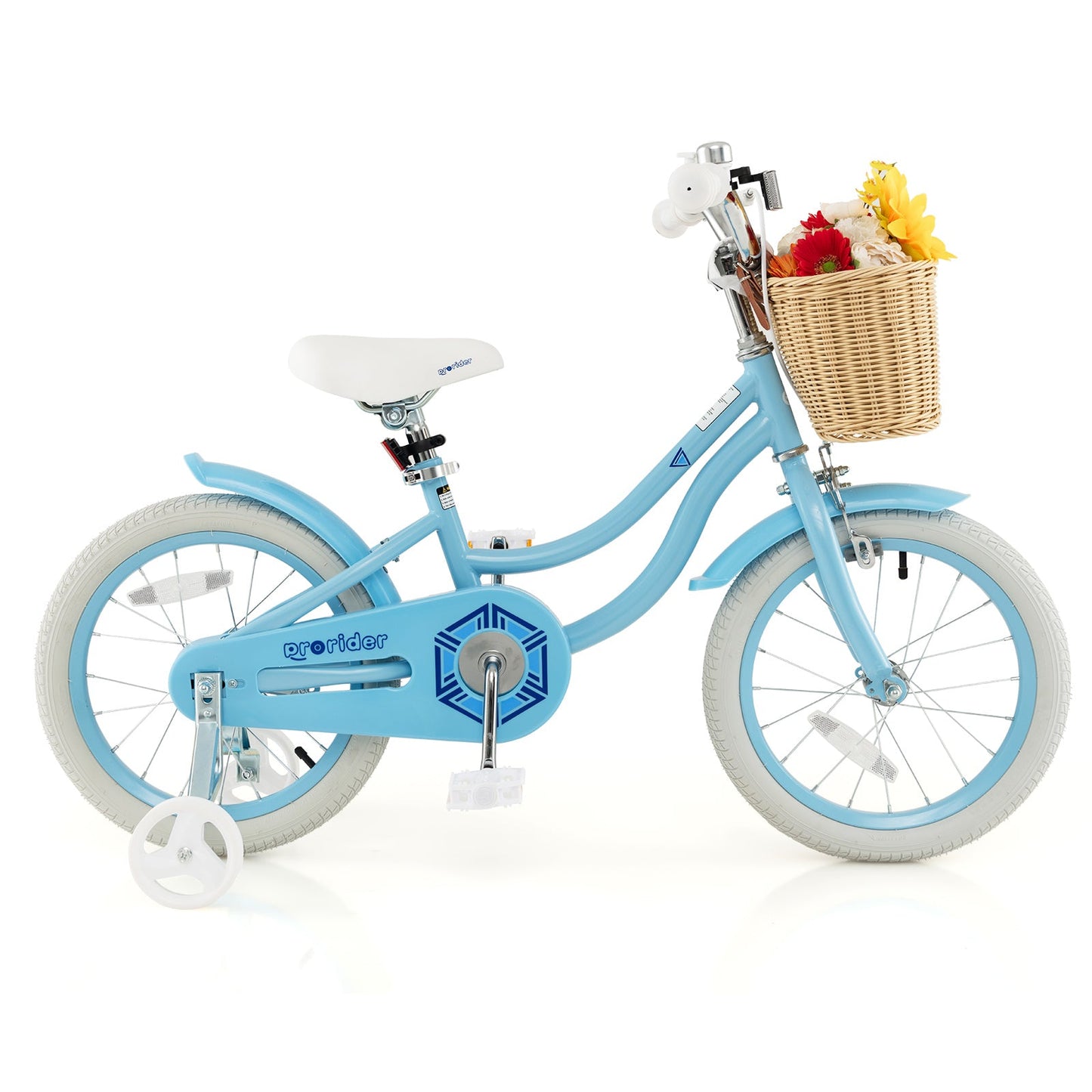 Vélo pour enfants de 16 pouces avec roues d'entraînement - Bleu