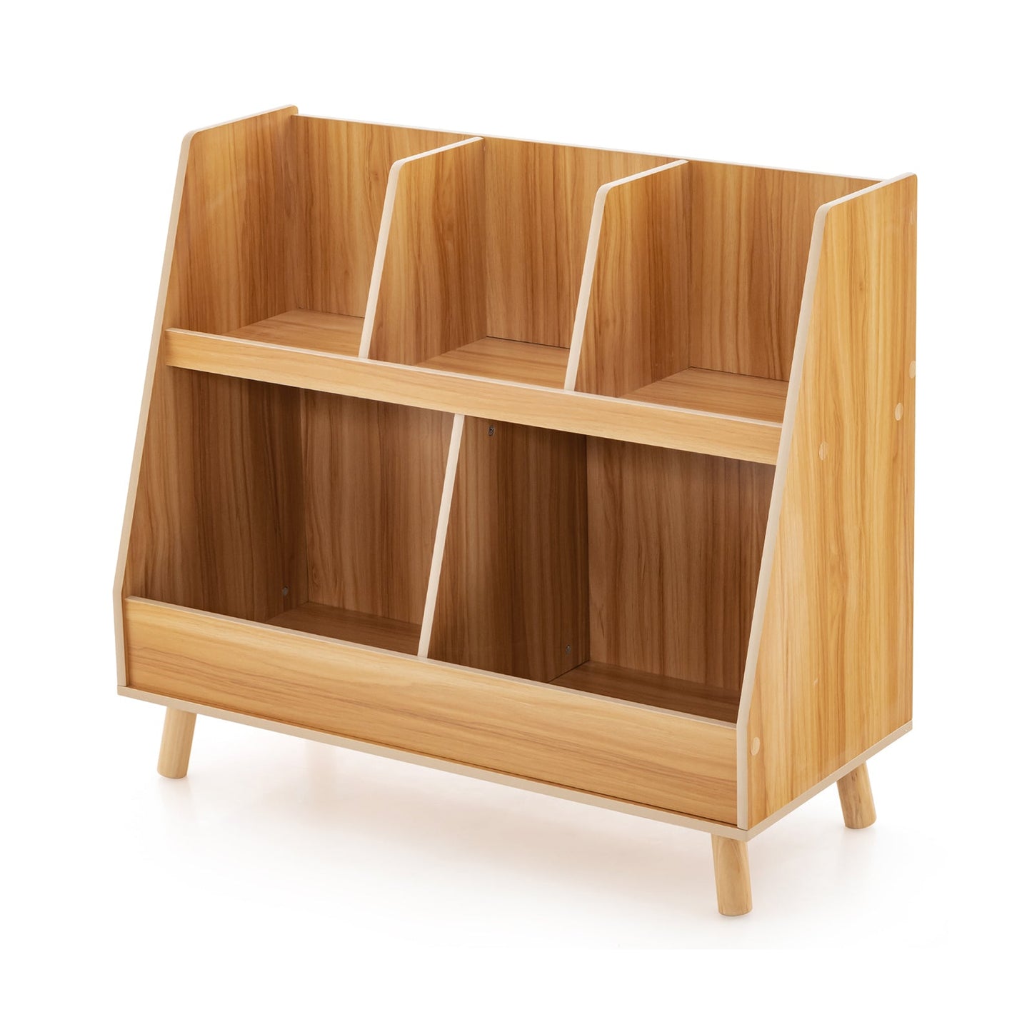 Bibliothèque et Organisateur de Jouets pour Enfants 5-Cubes - Naturel