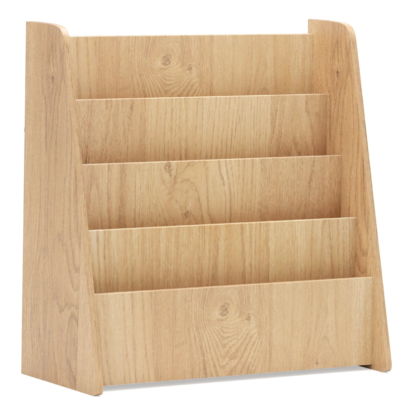Estantería para Niños de 4 Niveles con Compartimentos Profundos - Acabado Natural