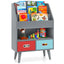 Kids Bookshelf with Open Compartment - Gray