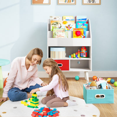 Bibliothèque pour enfants Gbruno avec compartiment ouvert - Blanc