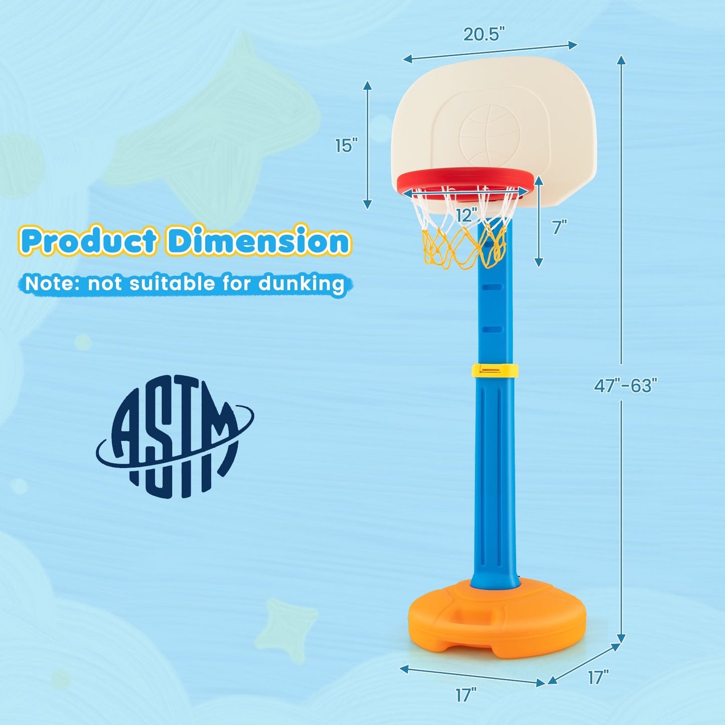 Aro de Baloncesto Ajustable para Niños