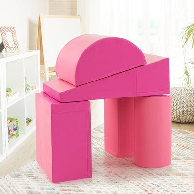 5-Piece Kids Climb and Crawl Activity Playset - Pink