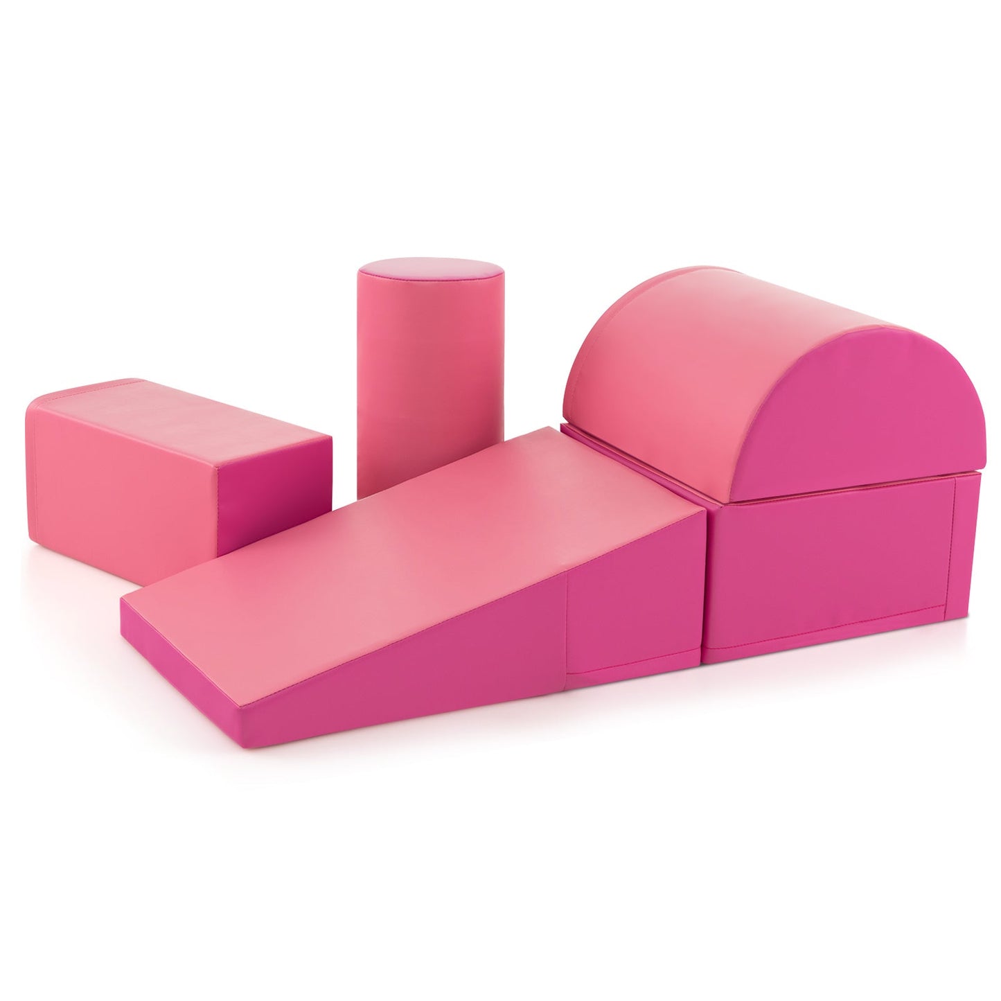 5-Piece Kids Climb and Crawl Activity Playset - Pink