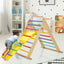 Kids Climbing Triangle Set with Adjustable Ramp - Multicolor