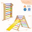 Kids Climbing Triangle Set with Adjustable Ramp - Multicolor