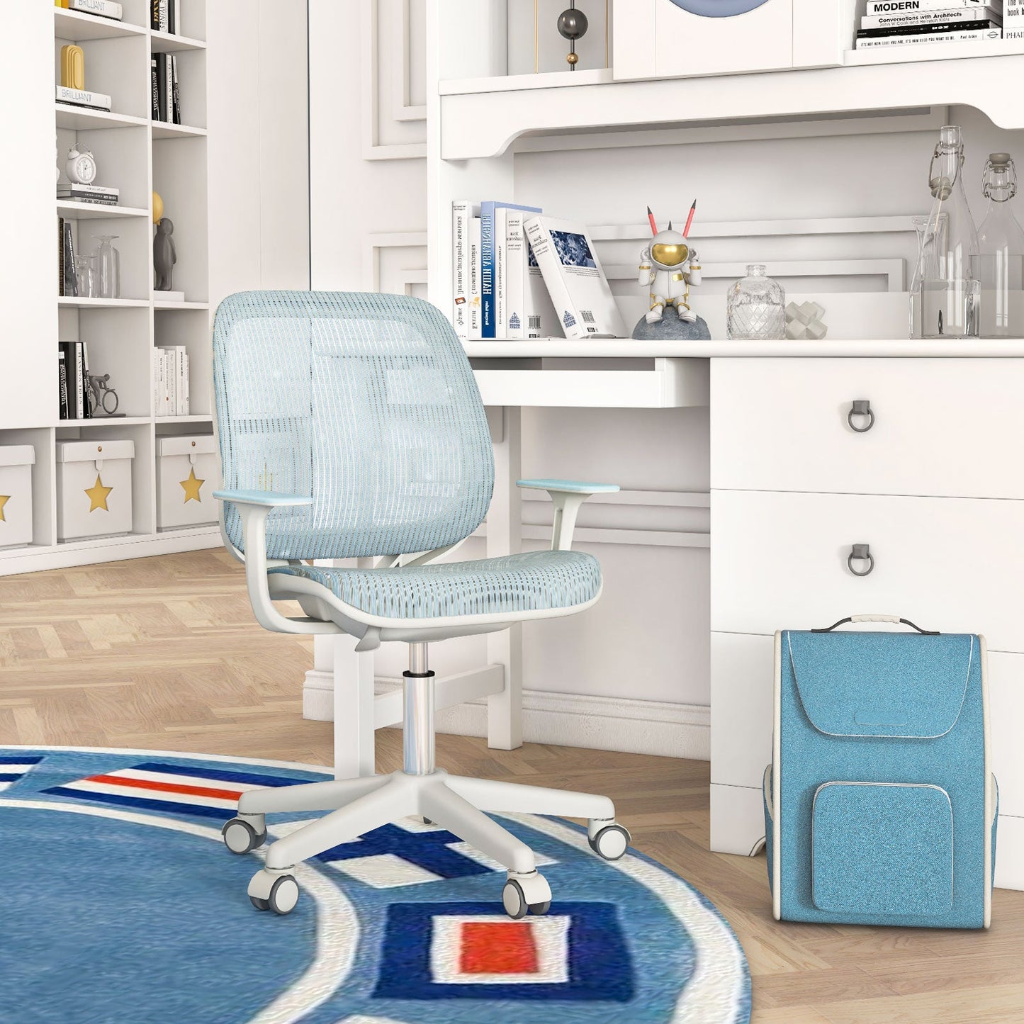 Swivel Mesh Children Computer Chair - Adjustable Height in Blue