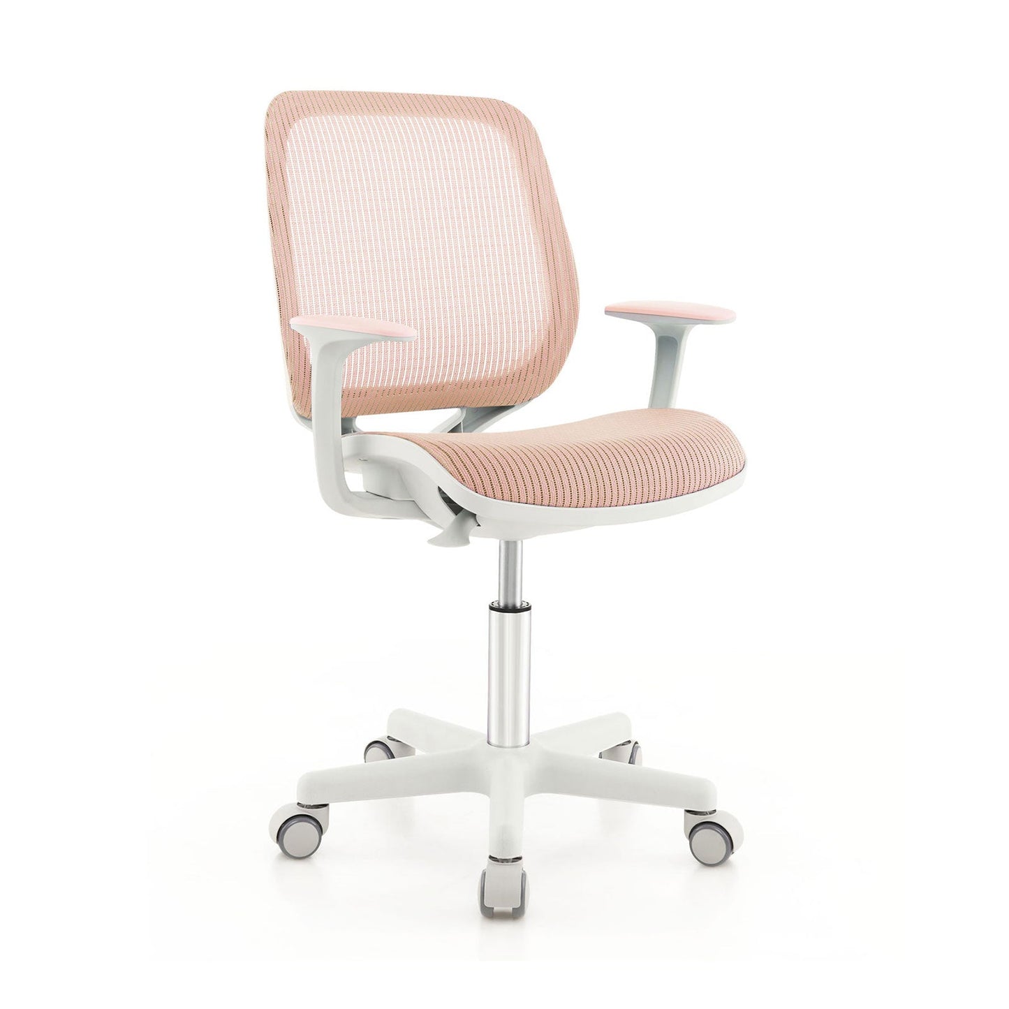 Silla de Computadora Infantil de Malla Giratoria - Altura Ajustable en Rosa