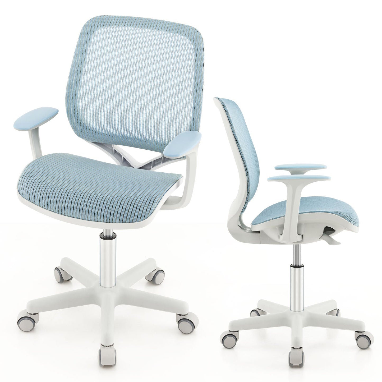 Swivel Mesh Children Computer Chair - Adjustable Height in Blue