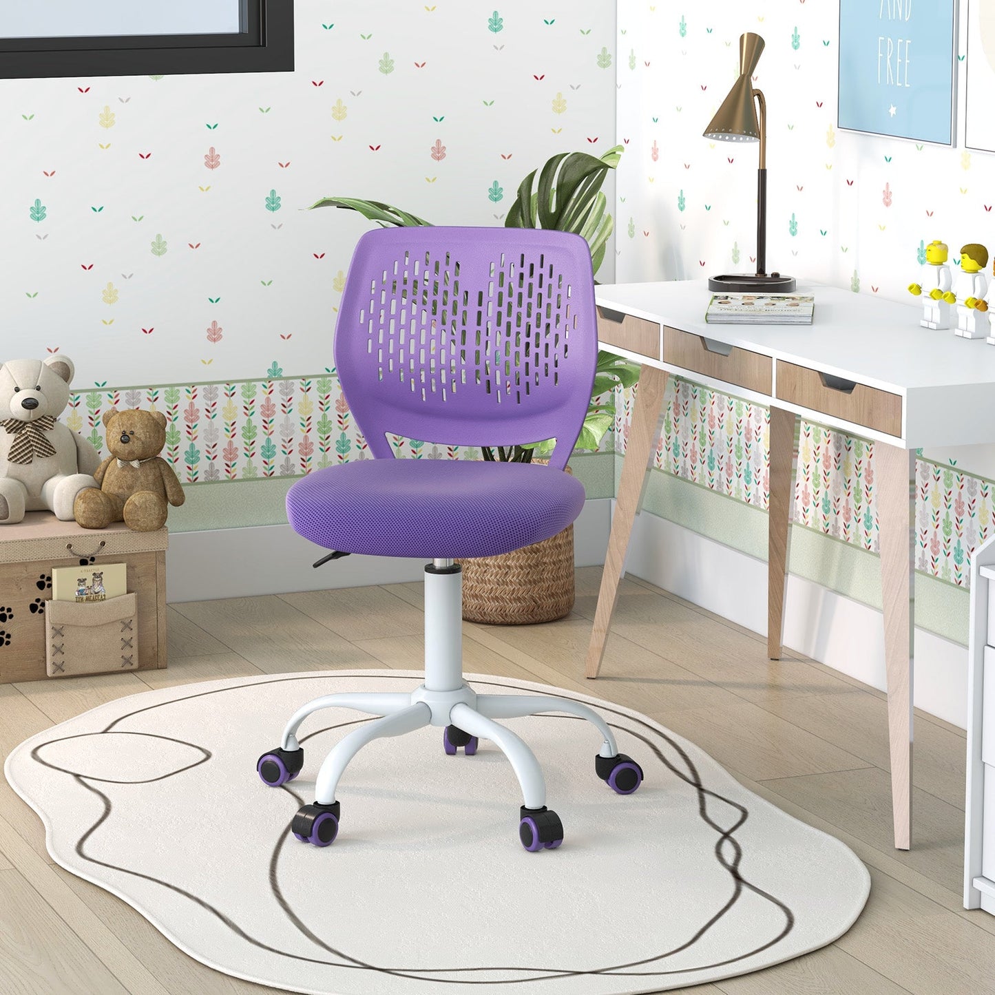 Ergonomic Children Study Chair - Adjustable Height in Purple