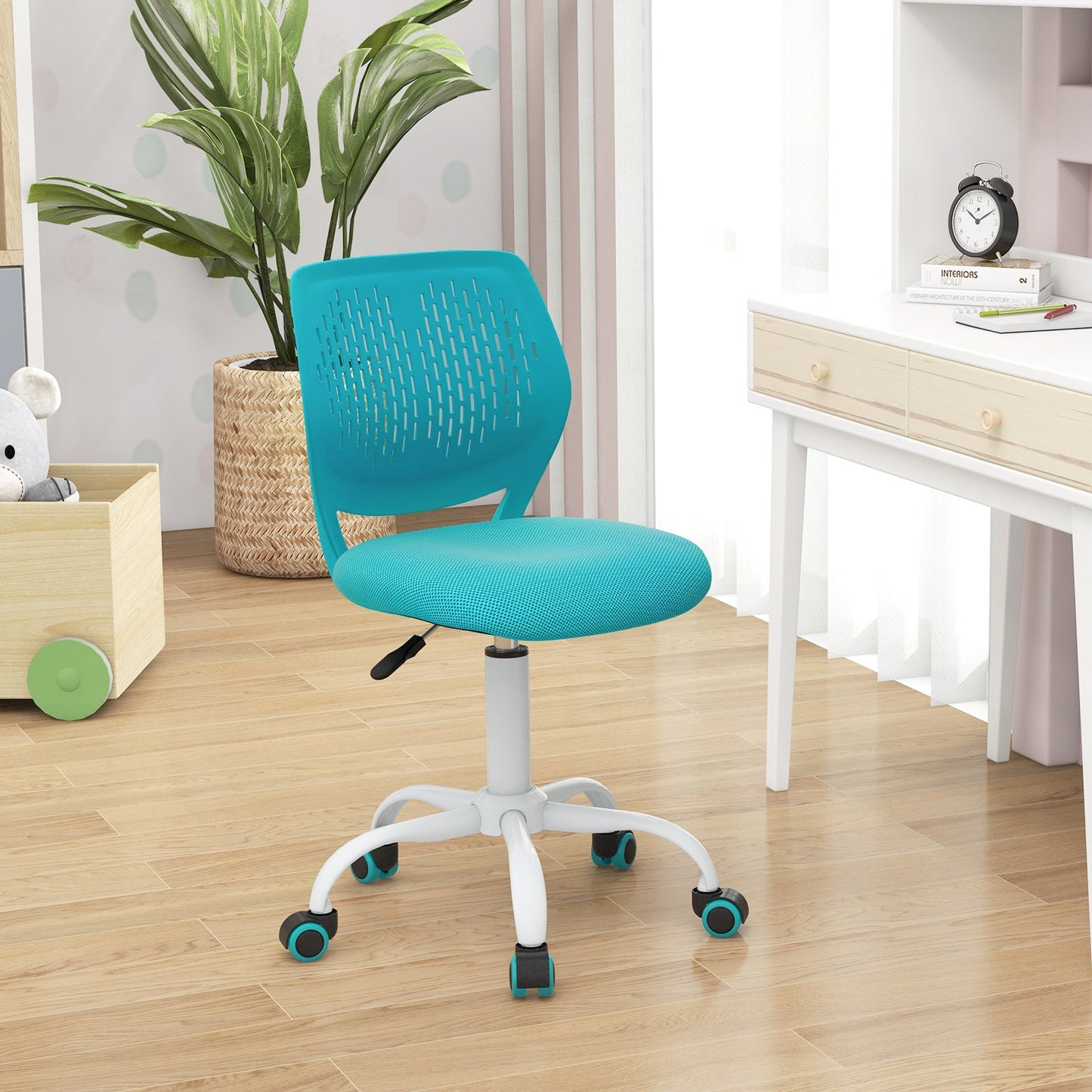 Chaise d'étude ergonomique pour enfants - Hauteur réglable en turquoise