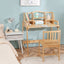 Ensemble Bureau et Chaise en Bambou pour Enfants avec Bibliothèque