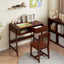 Kids Desk and Chair Set with Storage Drawer and Hutch - Brown