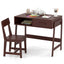 Kids Desk and Chair Set with Storage Drawer and Hutch - Brown