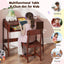 Kids Desk and Chair Set with Storage Drawer and Hutch - Brown