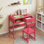 Juego de Escritorio y Silla para Niños con Almacenamiento - Rosa