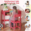 Juego de Escritorio y Silla para Niños con Almacenamiento - Rosa