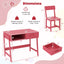 Juego de Escritorio y Silla para Niños con Almacenamiento - Rosa