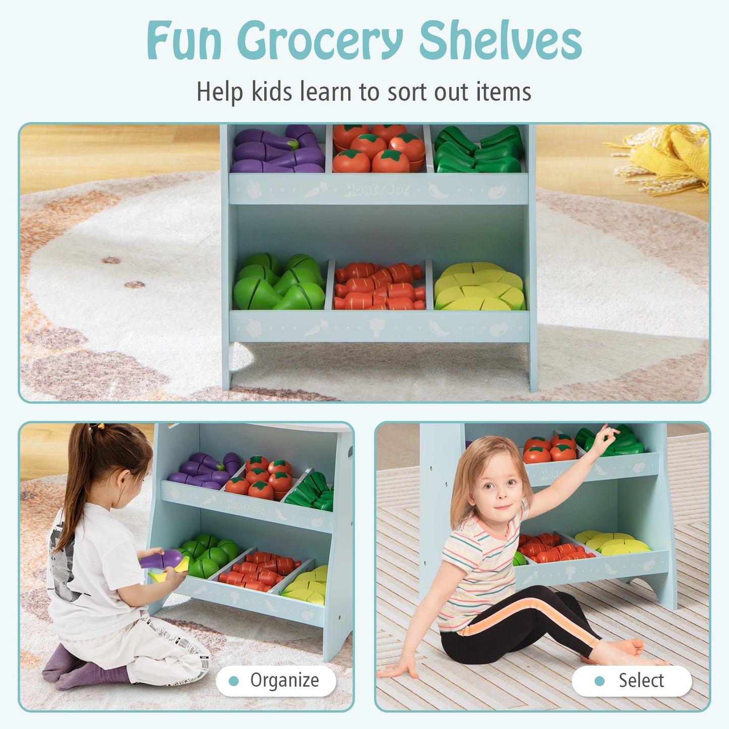 Stand de Marché Fermier pour Enfants - Bleu