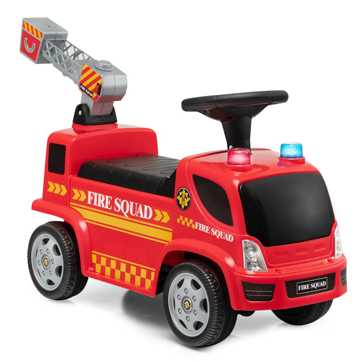 Camión de bomberos para niños con escalera y generador de burbujas - Rojo