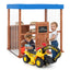 Kids Gas Station Playhouse with Refueling Guns - Brown