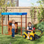 Kids Gas Station Playhouse with Refueling Guns - Brown