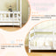 Twin Size Kids House Bed with Roof and Safety Guardrail - White