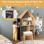 2-in-1 Kids House-Shaped Table and Chair Set - Gray
