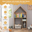2-in-1 Kids House-Shaped Table and Chair Set - Gray