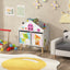 Kids House-Shaped Bookshelf with Storage Bins - White