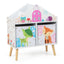 Kids House-Shaped Bookshelf with Storage Bins - White