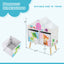Kids House-Shaped Bookshelf with Storage Bins - White