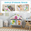 Kids House-Shaped Bookshelf with Storage Bins - White