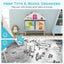 Kids House-Shaped Bookshelf with Storage Bins - White