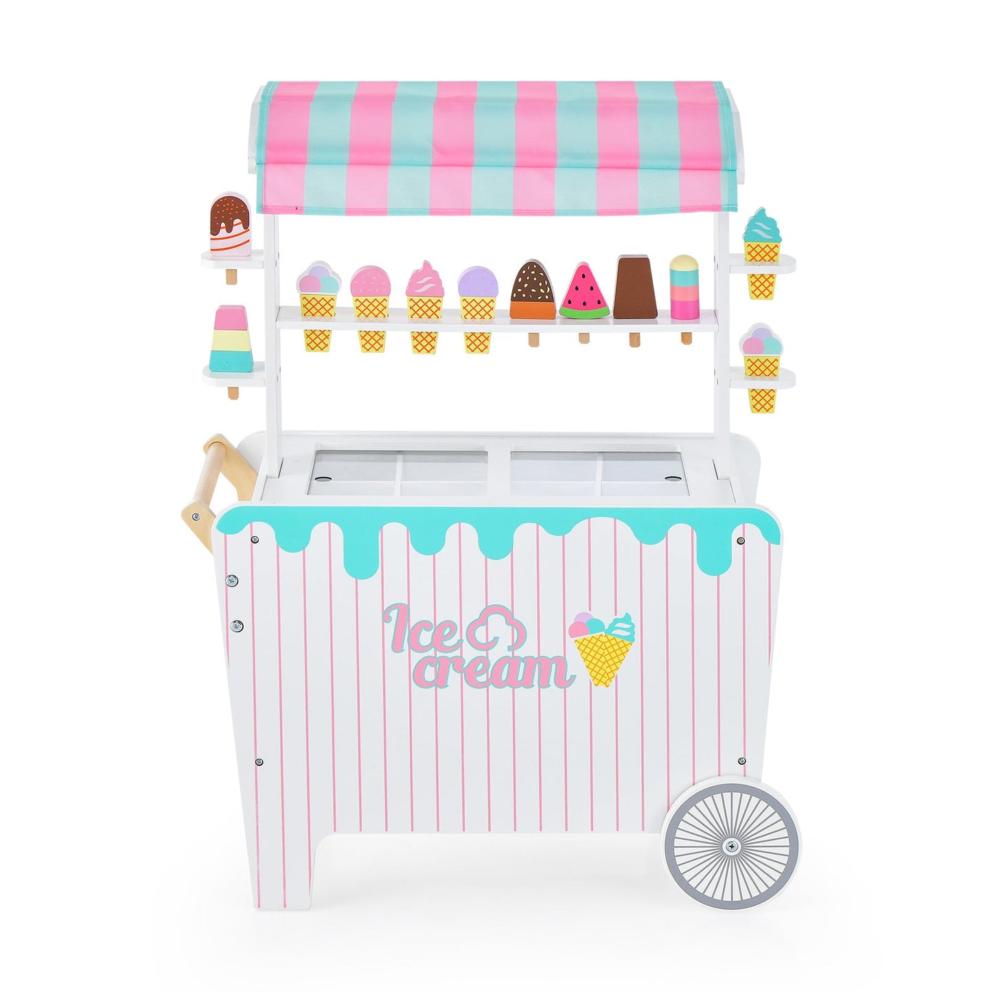 Chariot de Glaces pour Enfants avec Étagère d'Affichage et Accessoires