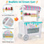 Chariot de Glaces pour Enfants avec Étagère d'Affichage et Accessoires