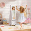 Kids Jewelry Armoire Cabinet with Swivel Base and Lockable Wheels - White