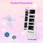 Kids Jewelry Armoire Cabinet with Swivel Base and Lockable Wheels - White