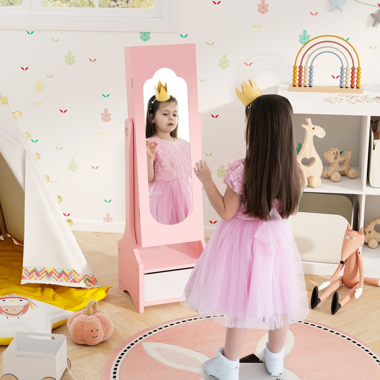 Armoire à bijoux pour enfants autonome - Rose
