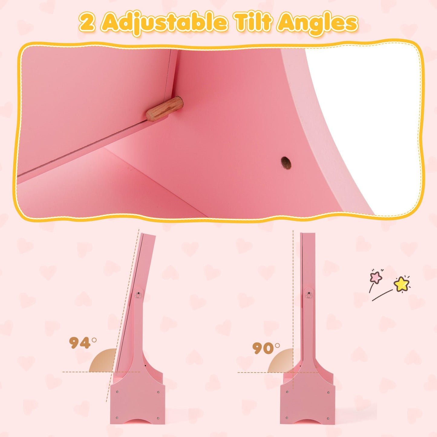 Armoire à bijoux pour enfants autonome - Rose