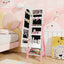 Kids Jewelry Organizer with Full-Length Mirror and Storage Shelves - White