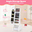 Armoire à bijoux pour enfants avec rangement et miroir réglable - Blanc