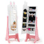 Armoire à bijoux pour enfants avec miroir ajustable - Blanc