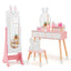 Armoire à bijoux pour enfants avec miroir ajustable - Blanc