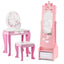 Cabinet de Bijoux pour Enfants avec Miroir Plein Long - Rose