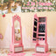 Cabinet de Bijoux pour Enfants avec Miroir Plein Long - Rose