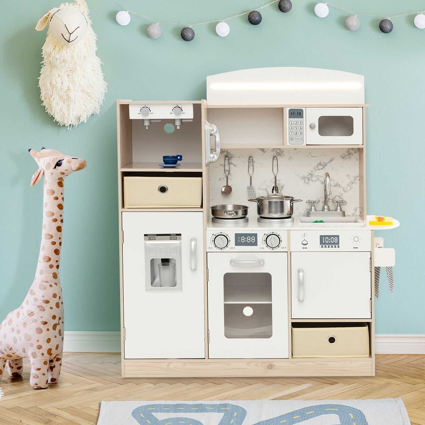 Ensemble de cuisine pour enfants avec lumières LED et bacs amovibles