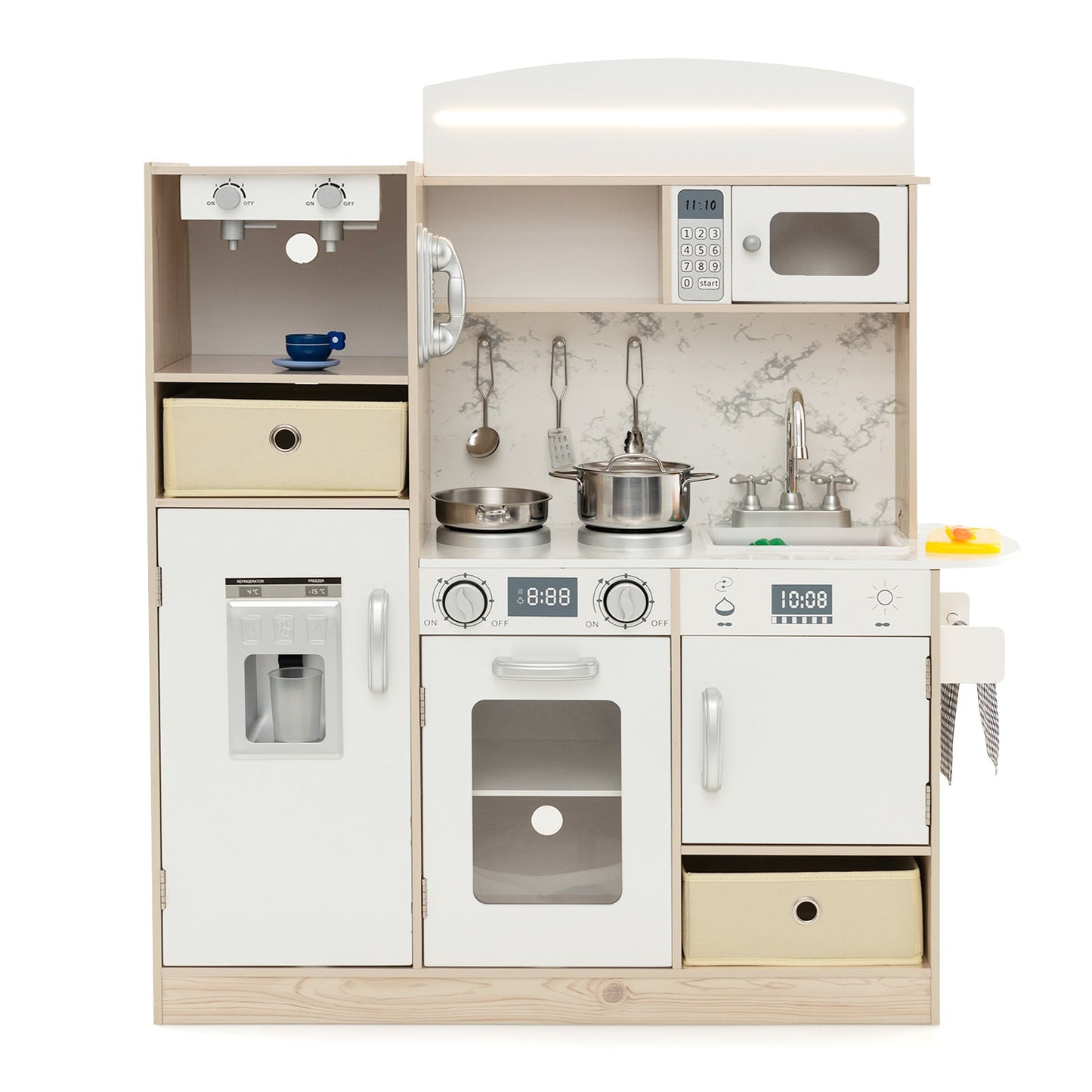 Ensemble de cuisine pour enfants avec lumières LED et bacs amovibles