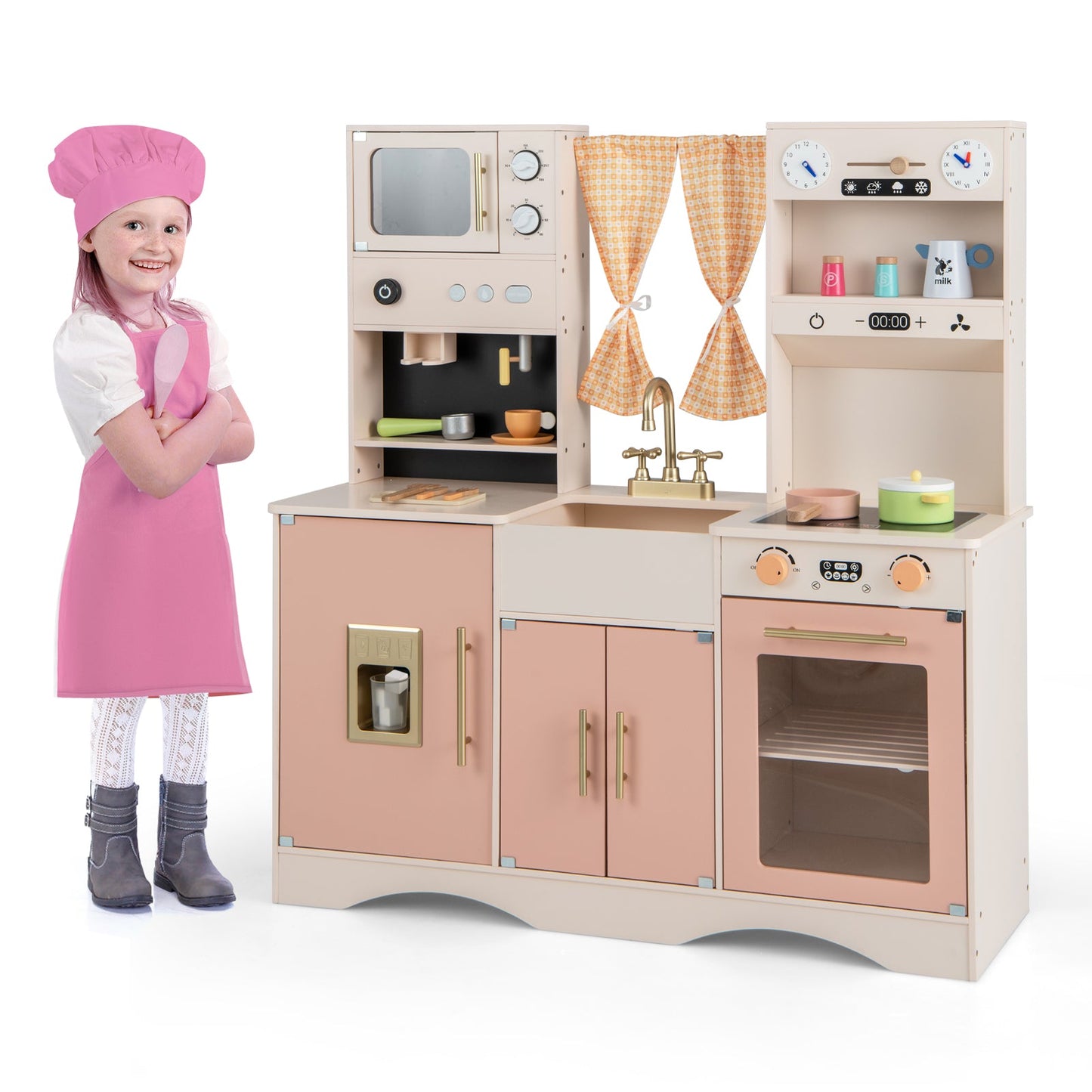 Juego de Cocina para Niños con Microondas y Cafetera - Rosa